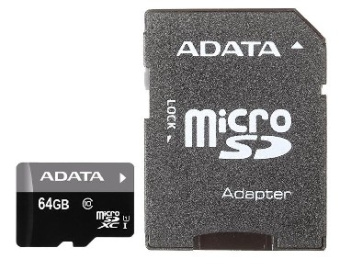 A-DATA MicroSDHC 64GB Class10 UHS-I+адаптер