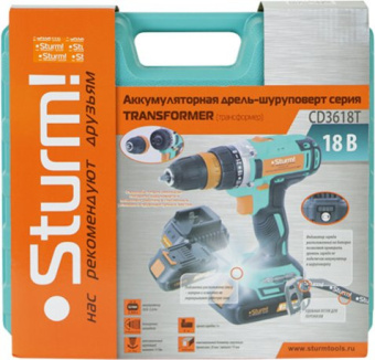 Шуруповерт Sturm! CD3618T аккум. патрон:быстрозажимной (кейс в комплекте)