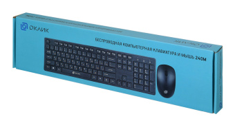 Клавиатура + мышь Оклик 240M клав:черный мышь:черный USB беспроводная slim Multimedia