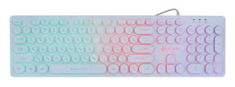 Клавиатура Оклик 420MRL белый USB slim Multimedia LED