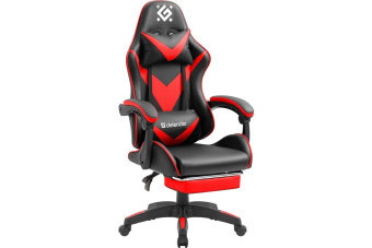 Кресло игровое Defender MINION экокожа черный/красный (64325)
