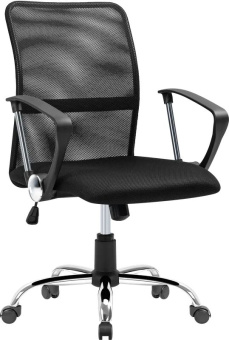 Кресло Defender Rivellon Черный,сетка,хром.крестовина