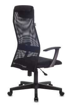 Кресло руководителя Бюрократ KB-8 черный TW-01 TW-11 сетка/ткань с подголов. крестовина пластик