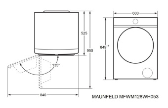Стиральная машина Maunfeld MFWM128WH053 белый