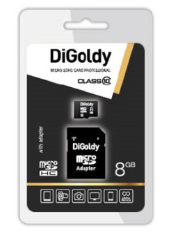 DIGOLDY 8GB microSDHC Class10 + адаптер SD
