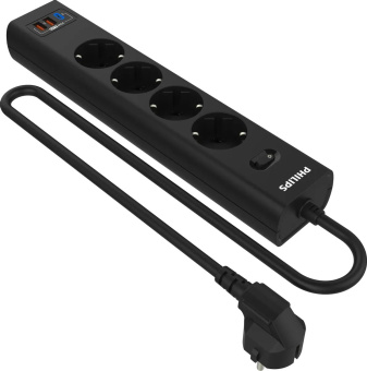 Сетевой фильтр Philips CHP8246BB/51 4роз. 3м черный