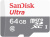 Флеш карта microSDXC 64Gb Class10 Sandisk SDSQUNR-064G-GN3MN Ultra w/o adapter