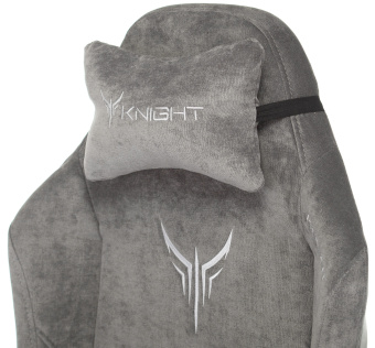 Кресло игровое Knight N1 Fabric серый Light-19 с подголов. крестовина металл