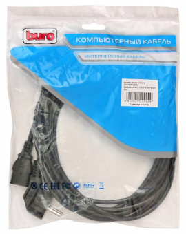 Кабель Buro AN23-1000-5 IEC C13 Евровилка 5м черный