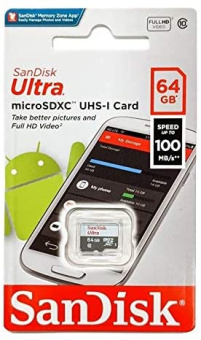 Флеш карта microSDXC 64Gb Class10 Sandisk SDSQUNR-064G-GN3MN Ultra w/o adapter