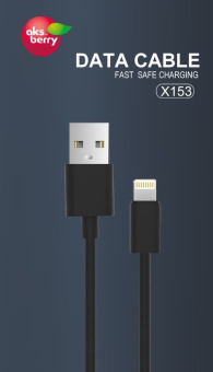 AKSBERRY Дата-кабель USB AKSBERRY X153 для LIGHTNING 2.4 (черный)