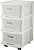 KEEPLEX KL379522048 Ajur с корзинами на колесиках трехсекционный компакт 37х30х52см белое облако