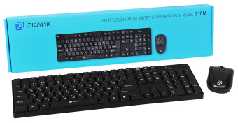 Клавиатура + мышь Oklick 210M черн., беспр.