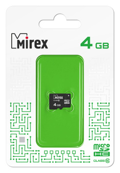 Флеш карта microSD 4GB Mirex Class 10  SD адаптер