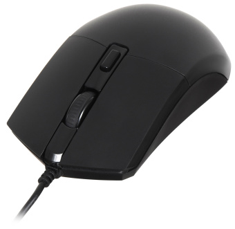 Мышь Оклик 207M черный оптическая (2400dpi) USB (4but)