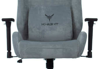 Кресло игровое Knight N1 Fabric серо-голубой Light-28 с подголов. крестовина металл