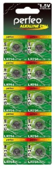PERFEO LR754-10BL ALKALINE CELL 393A AG5 (10)