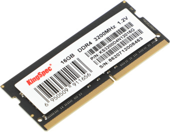 Память DDR4 16Gb 3200MHz Kingspec KS3200D4N12016G RTL PC4-25600 CL17 SO-DIMM 260-pin 1.35В