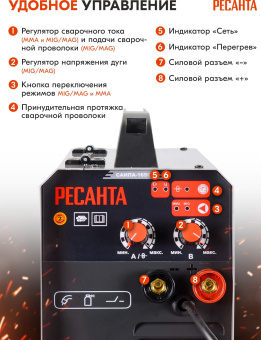 Сварочный аппарат Ресанта САИПА-165 инвертор MIG-MAG/ММА