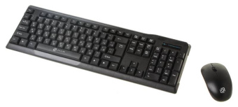 Клавиатура + мышь Оклик 230M клав:черный мышь:черный USB беспроводная