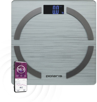 Весы напольные электронные Polaris PWS 1886 IQ Home макс.180кг серебристый